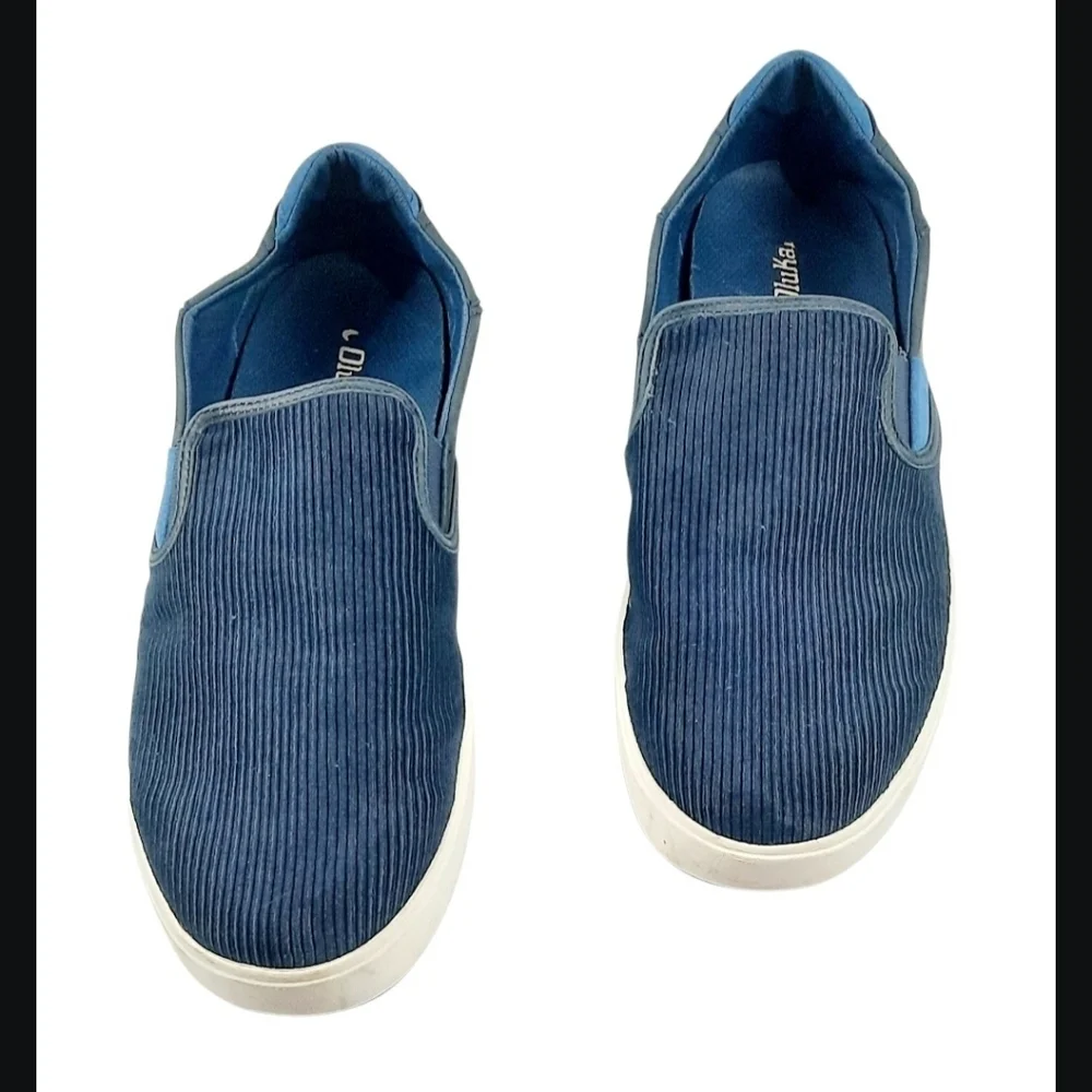 Olukai Men’s LAE’AHI KAPA Corduroy Slip On Shoes Blue Suede US 14